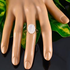 Riley Ethnic White Solitaire Ring with Oval Stone