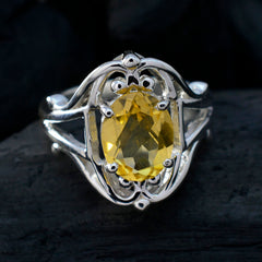 Pilar Ethnic Yellow Solitaire Ring with Gemstone