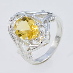 Pilar Ethnic Yellow Solitaire Ring with Gemstone