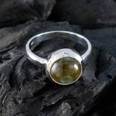 Eva Trendy Grey Solitaire Ring with Labradorite Stone