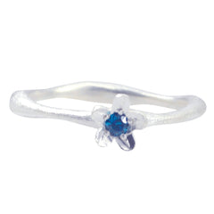 Yuna Fairytale Blue Solitaire Ring with Floral Design
