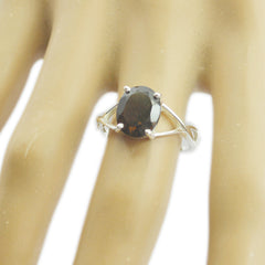 Wen Fairytale Brown Solitaire Ring Elegant Silver Band