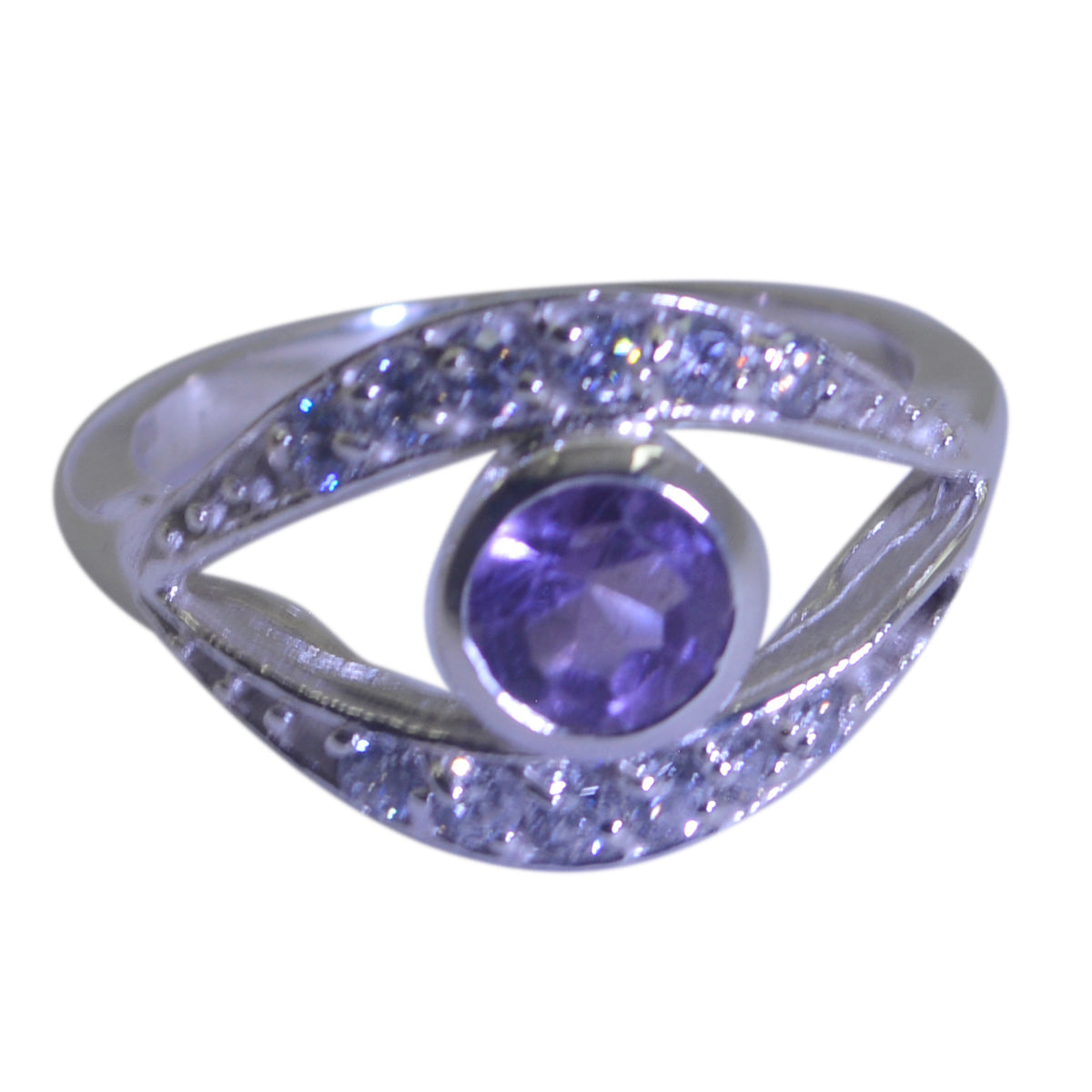 Wen Fairytale Purple Halo Ring Sparkling Gemstone Amethyst Purple