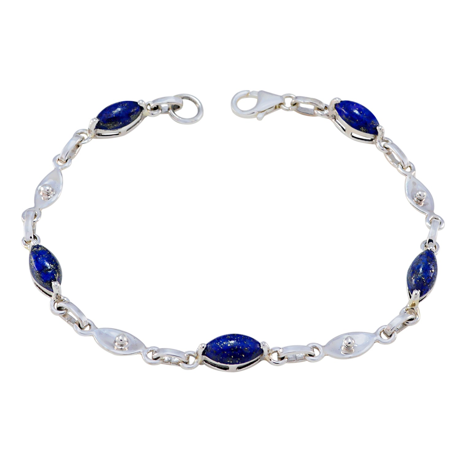 Savannah Fashion Gemstone Bracelet in Silver Design Lapis Lazuli Blue
