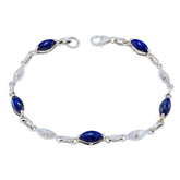 Savannah Fashion Gemstone Bracelet in Silver Design Lapis Lazuli Blue