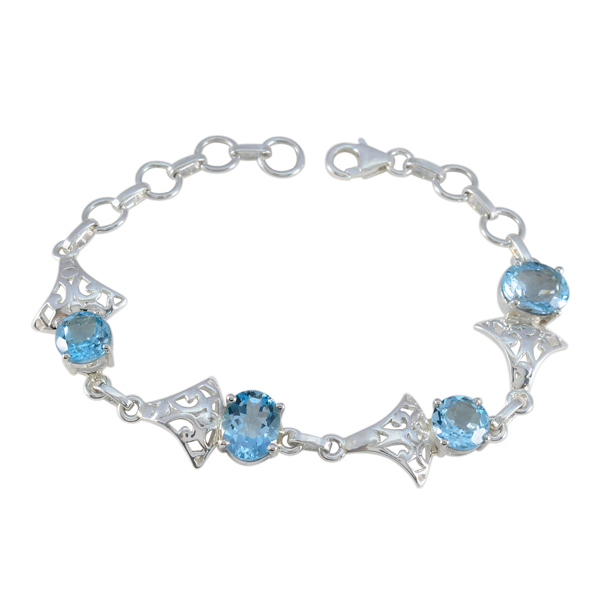 Camilla Featherlight Blue Links Bracelet for Everyday Glam Blue Topaz Blue
