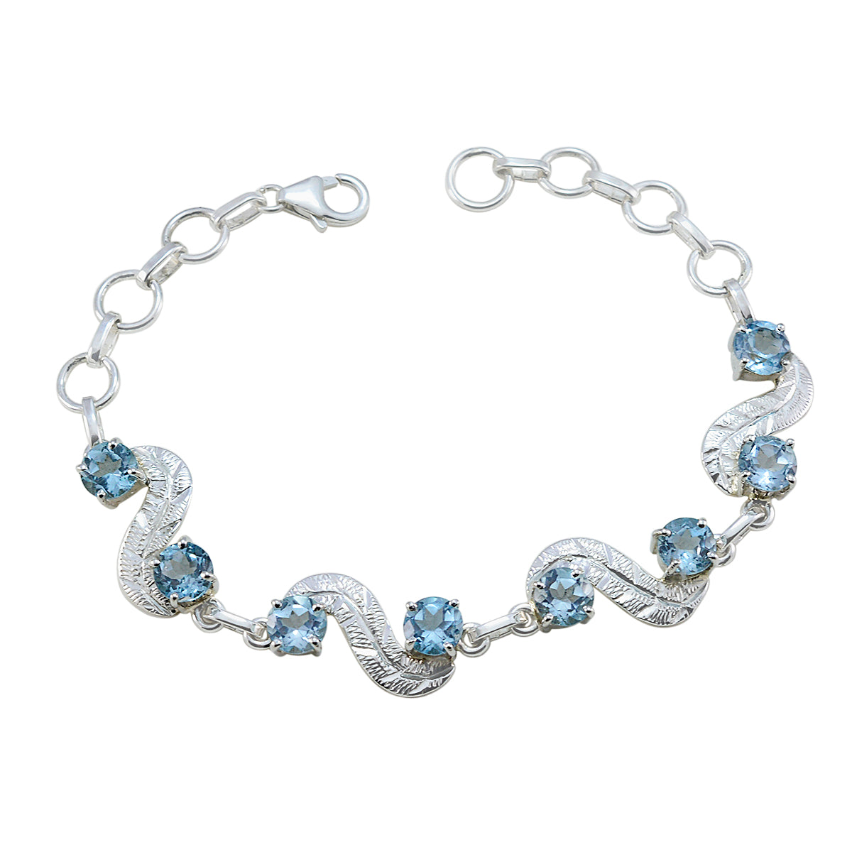Claire Featherlight Blue Links Bracelet for Stylish Elegance Blue Topaz Blue