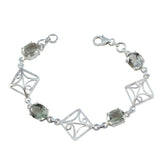 Greta Featherlight Links Bracelet with Gemstone Accents Green Amethyst Green