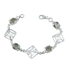 Greta Featherlight Links Bracelet with Gemstone Accents Green Amethyst Green