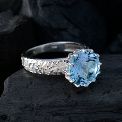 Lorena Feminine Blue Solitaire Ring