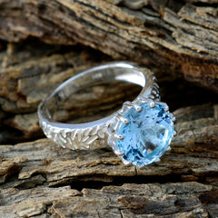Lorena Feminine Blue Solitaire Ring