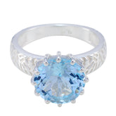 Lorena Feminine Blue Solitaire Ring Blue Topaz Blue