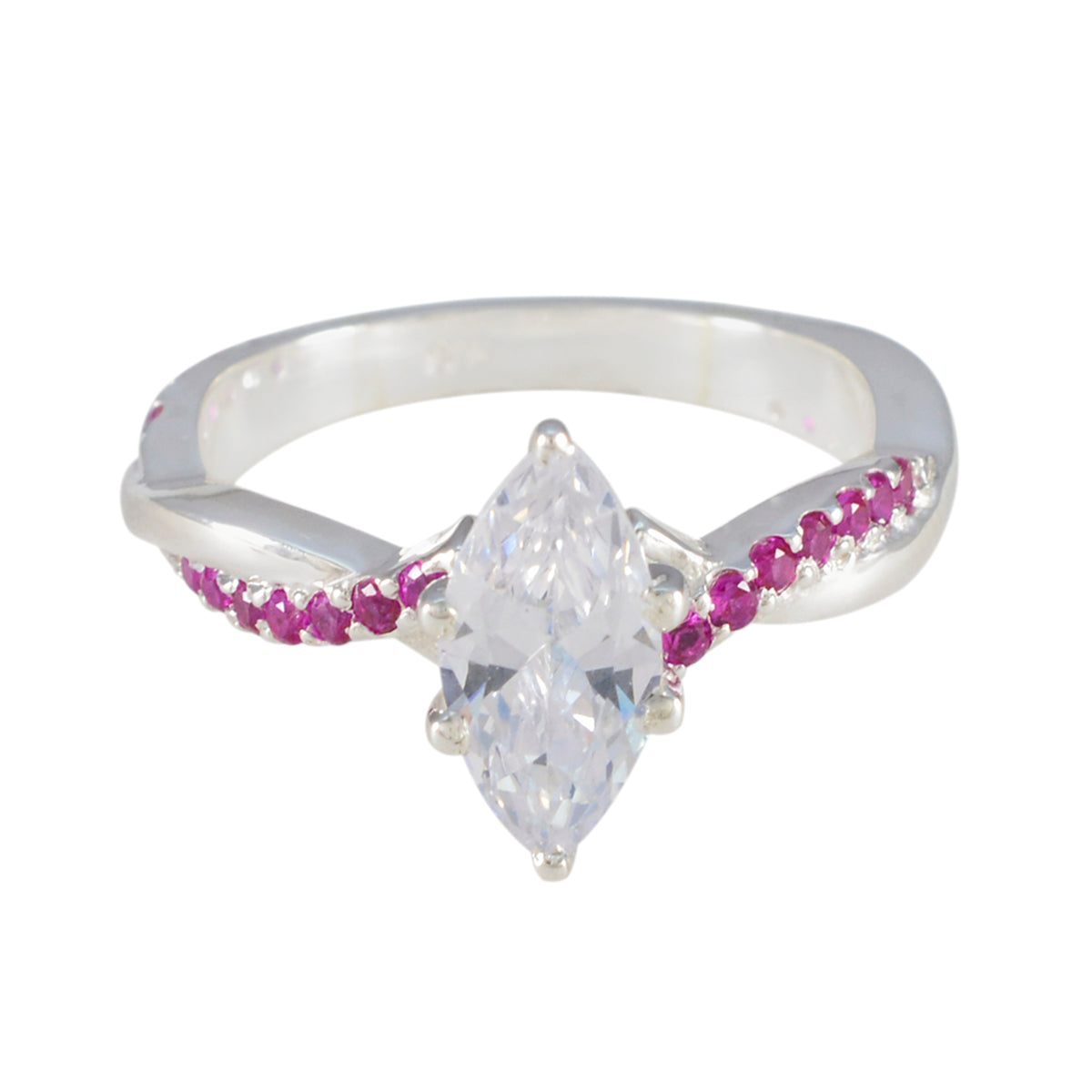 Fernanda Gemstone Statement Ring with Ruby Accents Pink CZ Pink