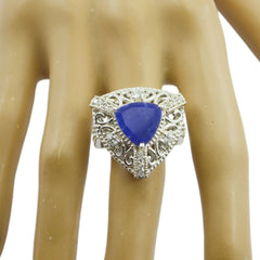 Carla Filigree Blue Halo Ring with Gemstone Accent