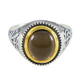 Isabel Filigree Brown Solitaire Ring Smoky Quartz Brown