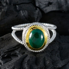 Freya Rope-Wire Green Solitaire Ring