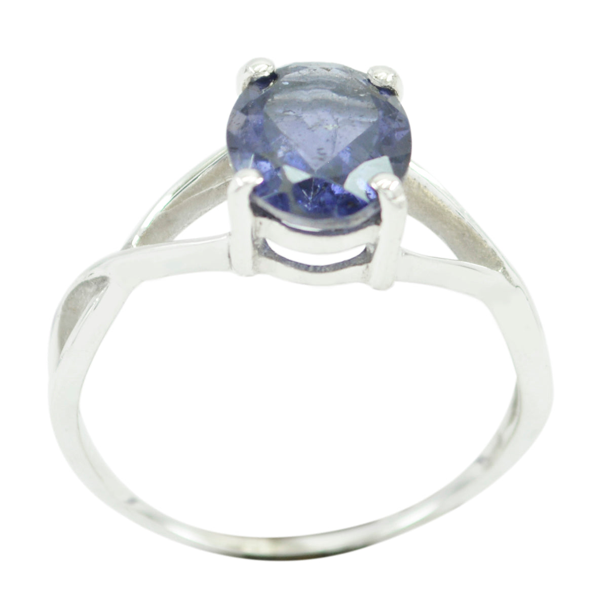 Sakura Gemstone Solitaire Ring India with Blue Gem Iolite Blue