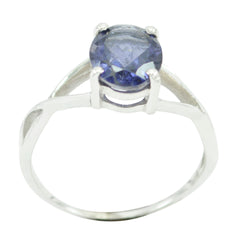 Sakura Gemstone Solitaire Ring India with Blue Gem Iolite Blue