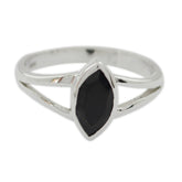 Ji-eun Geometric Black Solitaire Ring Black Onyx Black