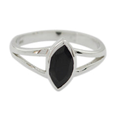 Ji-eun Geometric Black Solitaire Ring Black Onyx Black