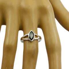 Ji-eun Geometric Black Solitaire Ring