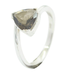 Elena Geometric Brown Solitaire Ring