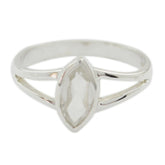 Camila geometric pink solitaire ring with marquise-cut pink stone and silver band
