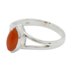 Araya Geometric Red Gemstone Ring Sterling Silver
