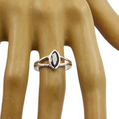 Ling Geometric Red Solitaire Ring in Sterling Silver