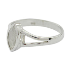 Min-seo Geometric White Solitaire Ring