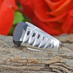 Giulia Armor Black Solitaire Ring with Sleek Design