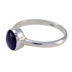 Kristine Glamorous Blue Solitaire Ring in Silver