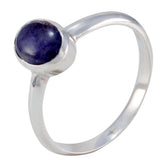 Kristine Glamorous Blue Solitaire Ring in Silver Iolite Blue