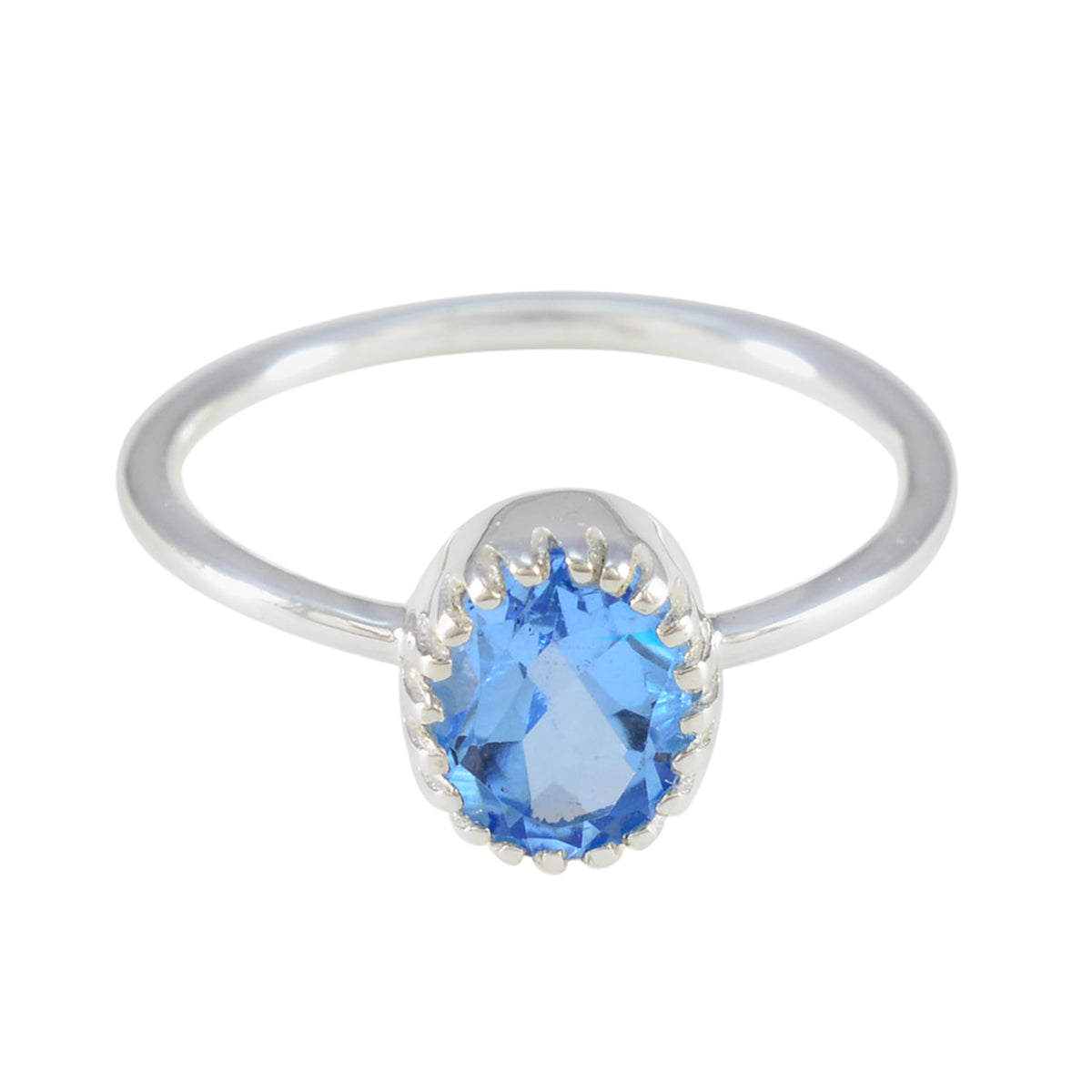 Yasmin Glamorous Blue Solitaire Ring Blue Topaz Blue