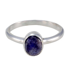 Kristine Glamorous Blue Solitaire Ring in Silver