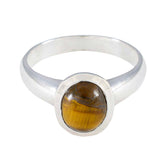 Lucia Glamorous Brown Solitaire Ring Tiger Eye Brown