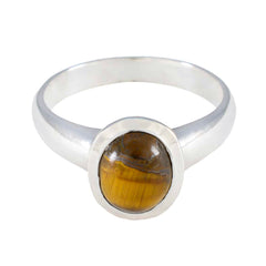 Lucia Glamorous Brown Solitaire Ring Tiger Eye Brown