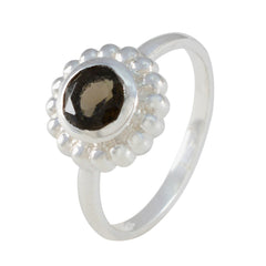 Ida Glamorous Brown Solitaire Ring with Silver Accent