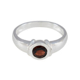 Natcha Glamorous Red Solitaire Ring Garnet Red