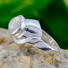 Ines Glamorous White Solitaire Ring in Silver