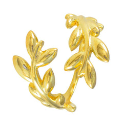 Aisha Gold Leafy Adjustable Ring for Elegant Style