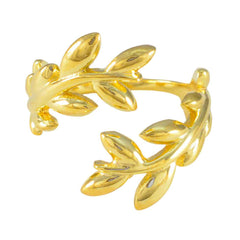 Aisha Gold Leafy Adjustable Ring for Elegant Style