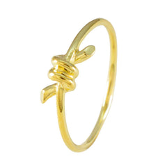 Milagros delicate gold twist ring for women thin polished knot band minimalist everyday jewelry