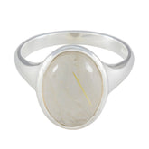 Ayesha Artisan Golden Solitaire Ring Rutile Quartz Yellow