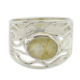 Genesis Rope-Wire Golden Solitaire Ring Rutile Quartz Yellow