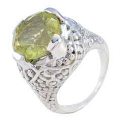Grace Filigree Yellow Solitaire Ring Lemon Quartz Yellow