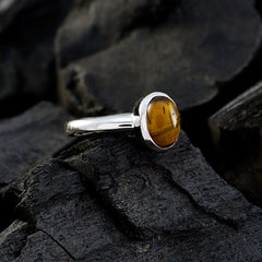 Ji-eun Graceful Brown Solitaire Ring with Tiger's Eye