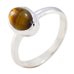 Ji-eun Graceful Brown Solitaire Ring with Tiger's Eye