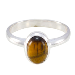 Ji-eun Graceful Brown Solitaire Ring with Tiger's Eye