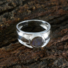 Julia Graceful Grey Solitaire Ring in Sterling Silver